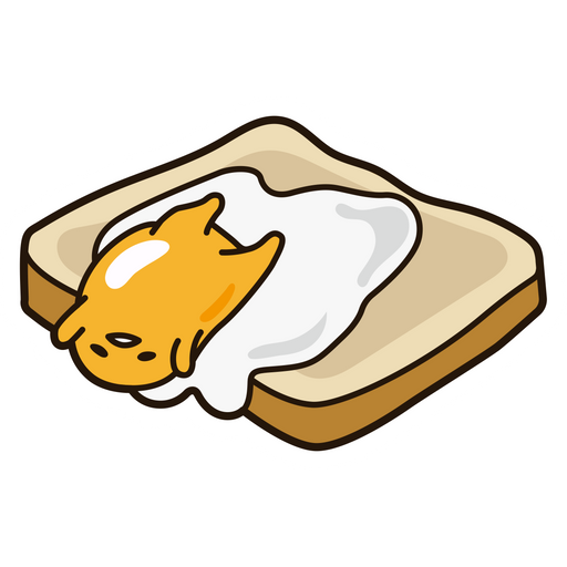here is a Gudetama On Bread Sticker from the Gudetama collection for sticker mania