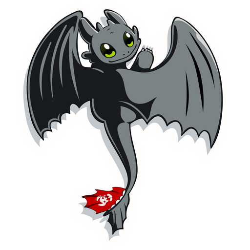 here is a How to Train Your Dragon Night Fury Toothless Sticker from the Cartoons collection for sticker mania