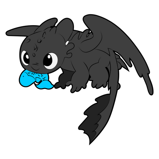here is a How to Train Your Dragon Toothless With Fish Sticker from the Cartoons collection for sticker mania