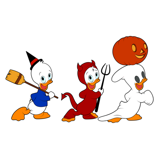Donald Duck Huey Dewey and Louie Trick or Treat Sticker