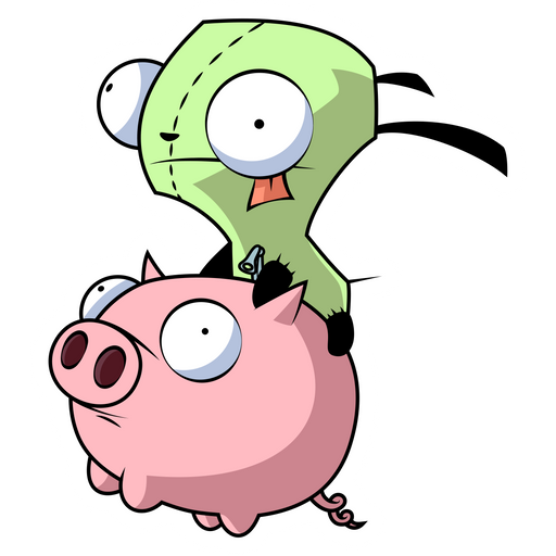 here is a Invader Zim Ride the Pig Sticker from the Cartoons collection for sticker mania
