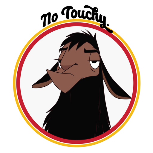 here is a Kuzco Llama No Touchy Sticker from the Disney Cartoons collection for sticker mania