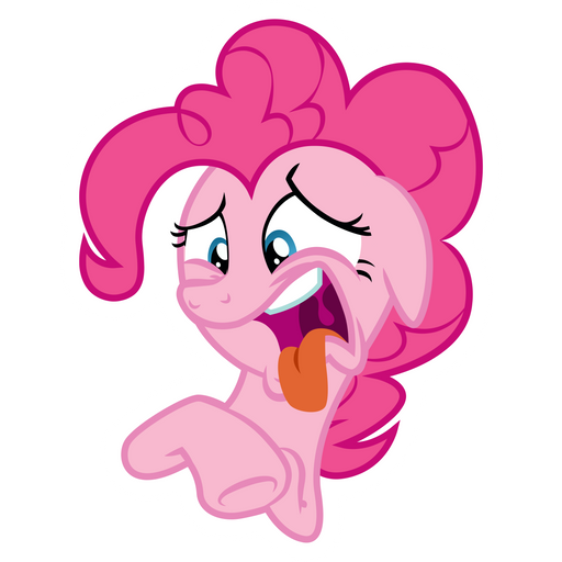 here is a My Little Pony Pinkie Pie Grimacing Sticker from the My Little Pony collection for sticker mania