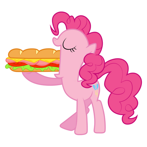 here is a My Little Pony Pinkie Pie with a Sandwich Sticker from the My Little Pony collection for sticker mania