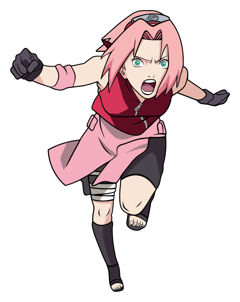 Naruto Running Sakura Sticker - Sticker Mania