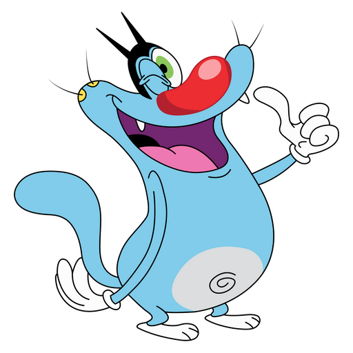 here is a Oggy and Cockroaches Oggy Sticker from the Cartoons collection for sticker mania