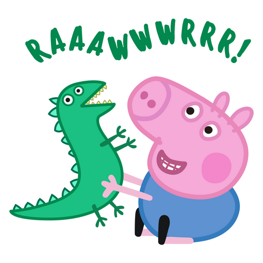 here is a Peppa Pig George with Dinosaur Sticker from the Cartoons collection for sticker mania