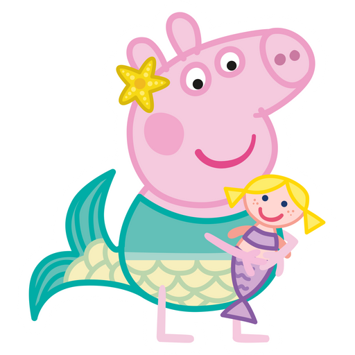 here is a Peppa Pig the Mermaid Sticker from the Cartoons collection for sticker mania