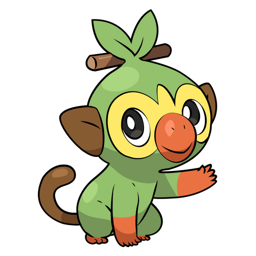 here is a Pokemon Sword and Shield Grookey Sticker from the Pokemon collection for sticker mania