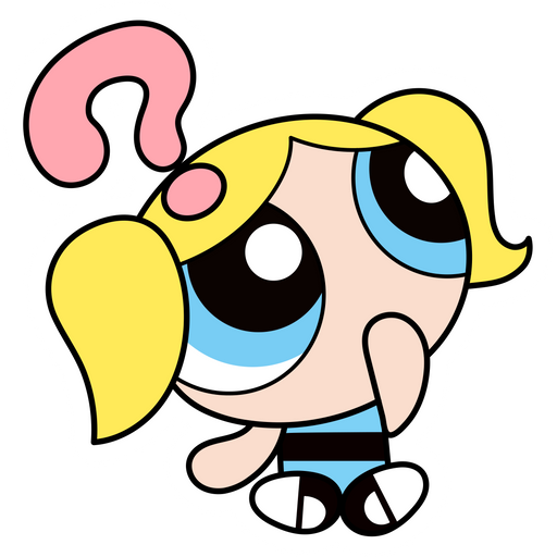 here is a Powerpuff Girls Bubbles Question Sticker from the Cartoons collection for sticker mania