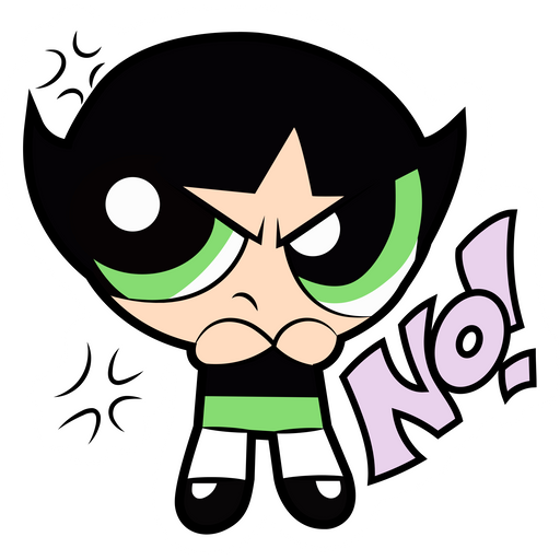 here is a The Powerpuff Girls Buttercup No Sticker from the Cartoons collection for sticker mania