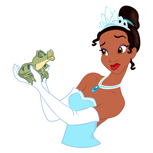here is a Princess Tiana with Frog Sticker from the Disney Cartoons collection for sticker mania