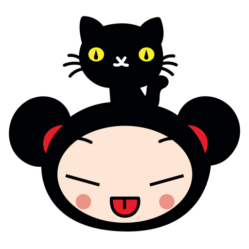 here is a Pucca Shows Tongue Sticker from the Cartoons collection for sticker mania