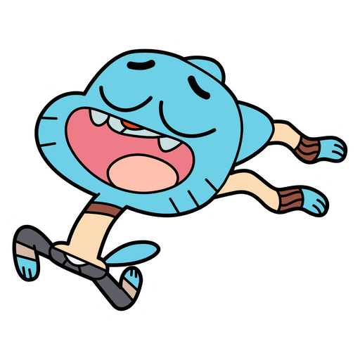 here is a Running Gumball Watterson Sticker from the Cartoons collection for sticker mania