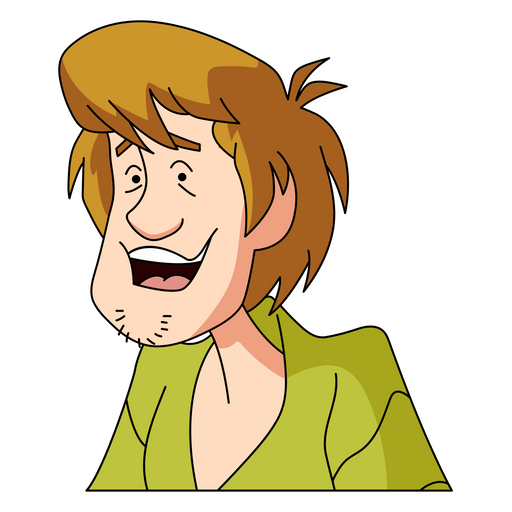 here is a Scooby-Doo Shaggy Rogers Smile Sticker from the Cartoons collection for sticker mania