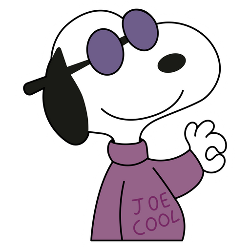 here is a Snoopy Cool Sticker from the Cartoons collection for sticker mania