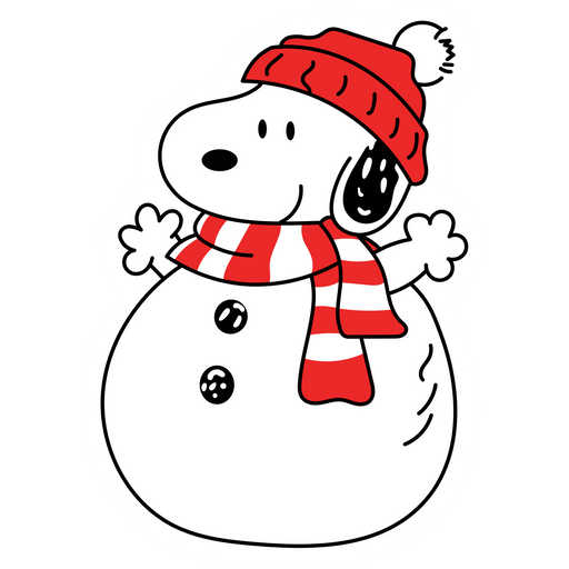 Snoopy Snowman Sticker