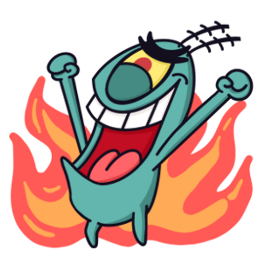 here is a SpongeBob Plankton Evil Laugh from the SpongeBob collection for sticker mania
