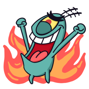 SpongeBob Plankton Evil Laugh - Sticker Mania