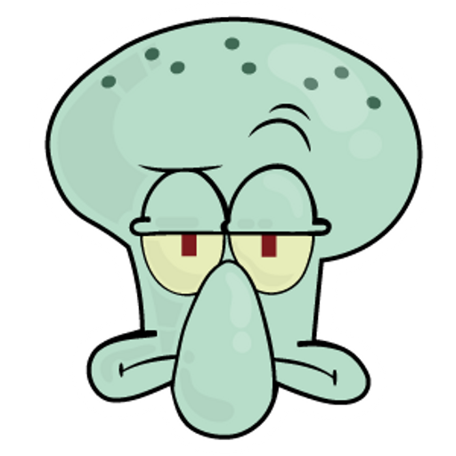 here is a Squidward Face Sticker from the SpongeBob collection for sticker mania