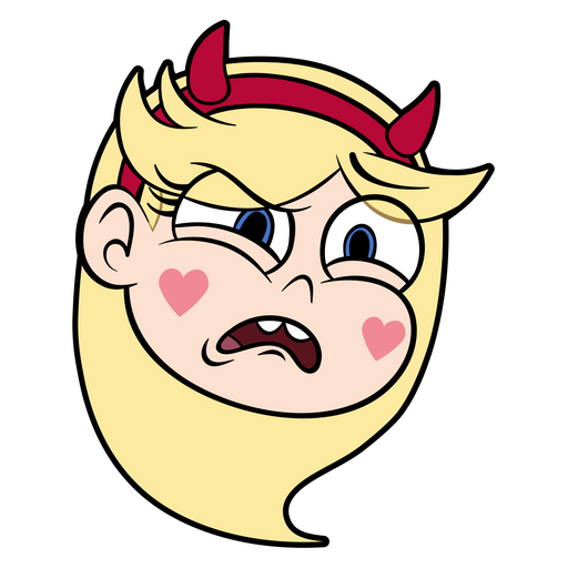 here is a Star Butterfly Disgusted Face Sticker from the Star vs. the Forces of Evil collection for sticker mania
