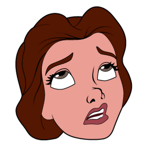 here is a Belle Despise Face Sticker from the Disney Cartoons collection for sticker mania
