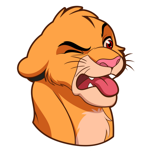 here is a The Lion King Simba Disgusted Face Sticker from the The Lion King collection for sticker mania