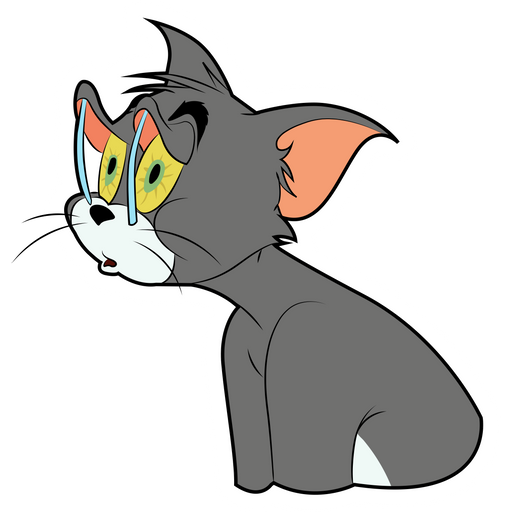here is a Tom and Jerry Tired Tom Sticker from the Tom and Jerry collection for sticker mania