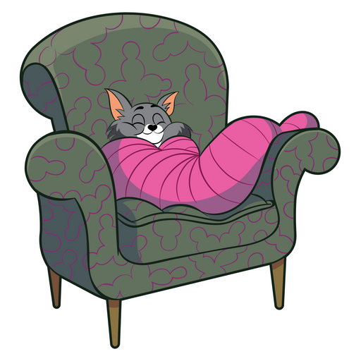 here is a Tom Sleeps in an Armchair Sticker from the Tom and Jerry collection for sticker mania