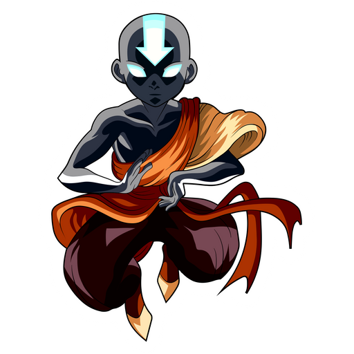 here is a Aang Enters the Avatar State Sticker from the Cartoons collection for sticker mania