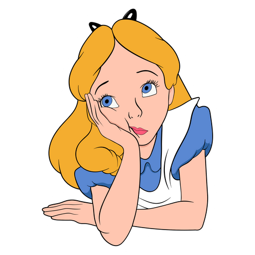 here is a Bored Alice in Wonderland Sticker from the Disney Cartoons collection for sticker mania
