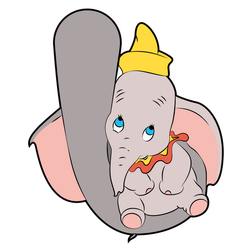 Dumbo Sits on Mom's Trunk Sticker - Sticker Mania