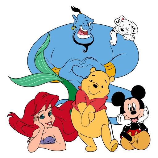 Disney Cartoon Characters Together Sticker - Sticker Mania