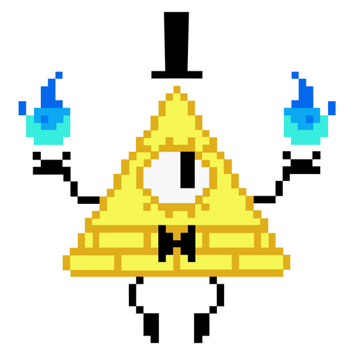 here is a Gravity Falls Pixel Bill Cipher Sticker from the Gravity Falls collection for sticker mania