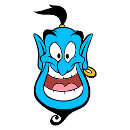 Aladdin Genie Head Sticker - Sticker Mania