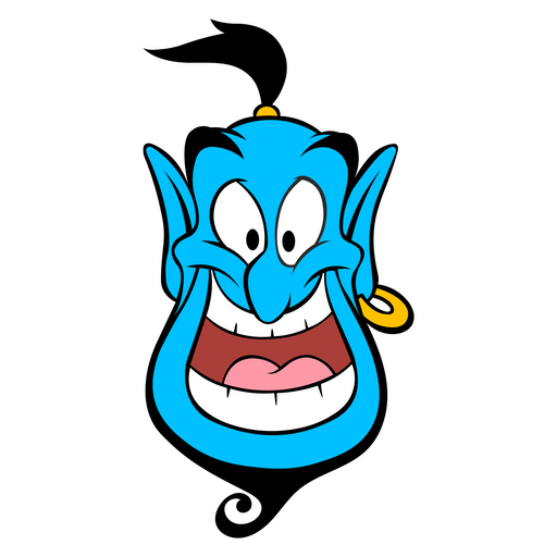 here is a Aladdin Genie Head Sticker from the Disney Cartoons collection for sticker mania