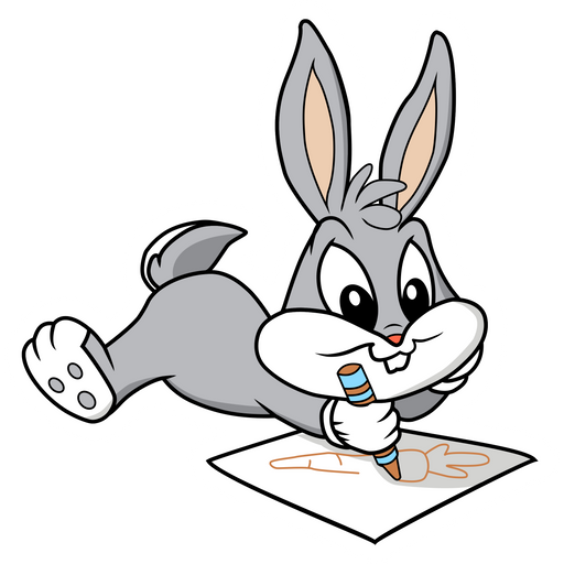here is a Young Bugs Bunny Draws Sticker from the Cartoons collection for sticker mania
