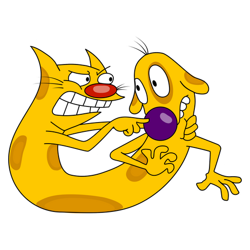 here is a CatDog Cat Cussing with Dog Sticker from the Cartoons collection for sticker mania