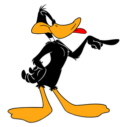 Daffy Duck Points Finger to the Side Sticker - Sticker Mania