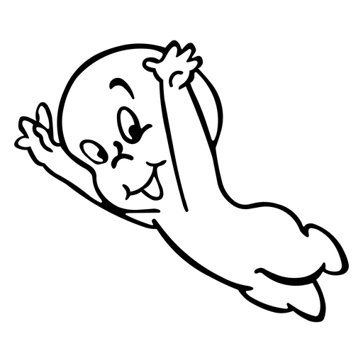 here is a Casper the Friendly Ghost Flying Sticker from the Cartoons collection for sticker mania