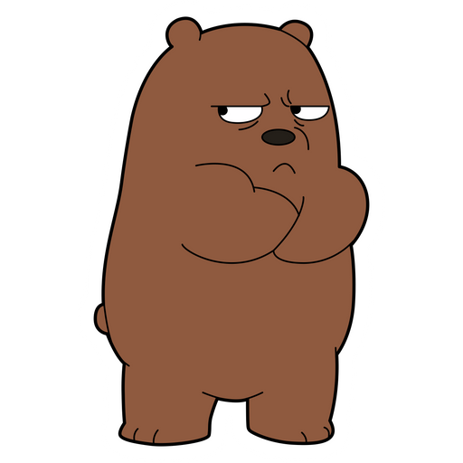 here is a We Bare Bears Offended Grizzly Sticker from the We Bare Bears collection for sticker mania