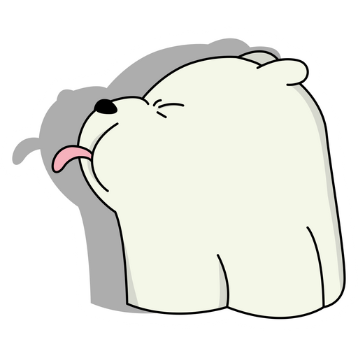 here is a We Bare Bears Ice Bear Shows Tongue Sticker from the We Bare Bears collection for sticker mania