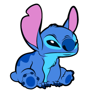 here is a Stitch Sitting Sticker from the Disney Cartoons collection for sticker mania