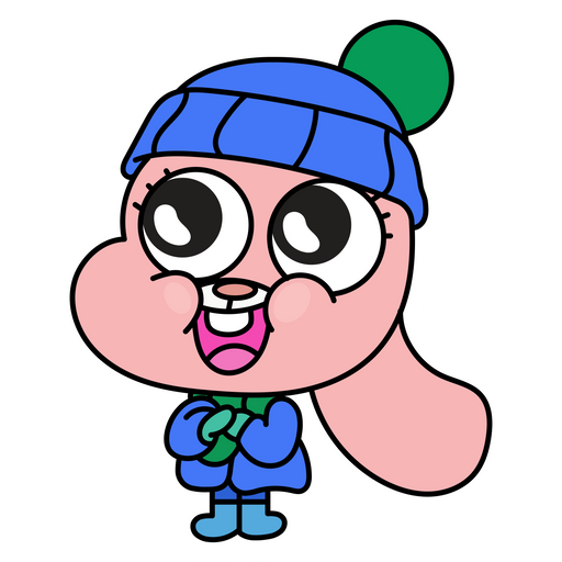 here is a The Amazing World of Gumball Anais Watterson in Winter Clothes Sticker from the Cartoons collection for sticker mania