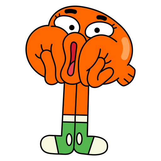 here is a The Amazing World of Gumball Darwin Watterson Surprised Sticker from the Cartoons collection for sticker mania