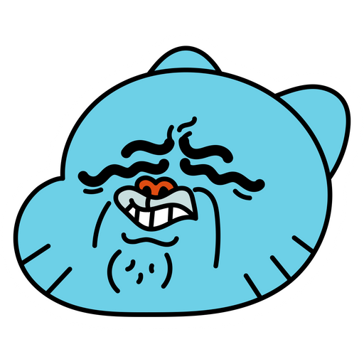 here is a The Amazing World of Gumball Gumball Contorted Face Sticker from the Cartoons collection for sticker mania