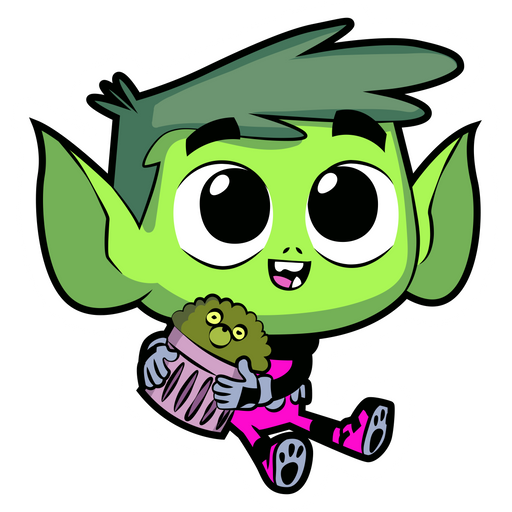 here is a Teen Titans Go Baby Beast Boy Sticker from the Cartoons collection for sticker mania