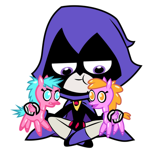 here is a Teen Titans Go Raven with Toys Sticker from the Cartoons collection for sticker mania