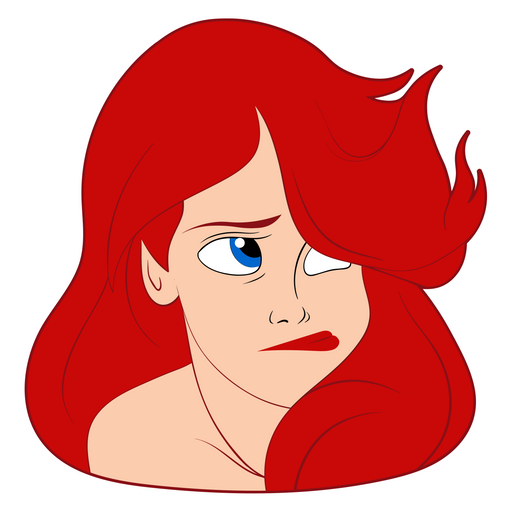 here is a The Little Mermaid Ariel Sigh Face Sticker from the Disney Cartoons collection for sticker mania