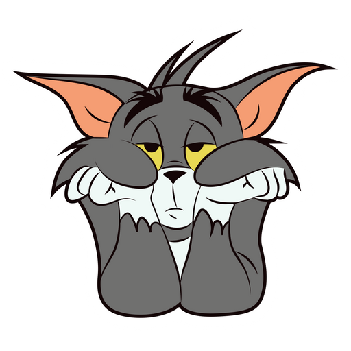 here is a Tom and Jerry Bored Tom Sticker from the Tom and Jerry collection for sticker mania